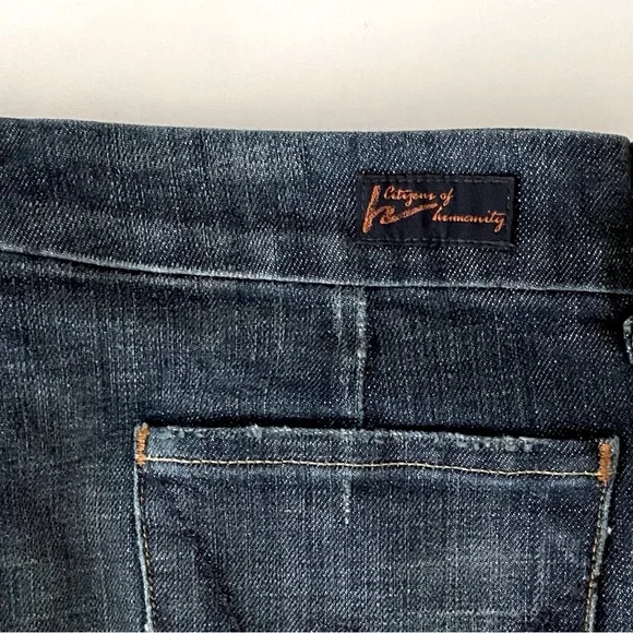 CITIZENS OF HUMANITY SOPHIA BLUE DENIM KNEE LENGTH JEAN PENCIL SKIRT SIZE 26 - Picture 11 of 12